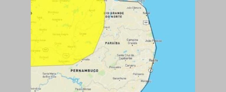 Paraíba tem alerta de fortes chuvas em 69 municípios do Sertão; veja lista