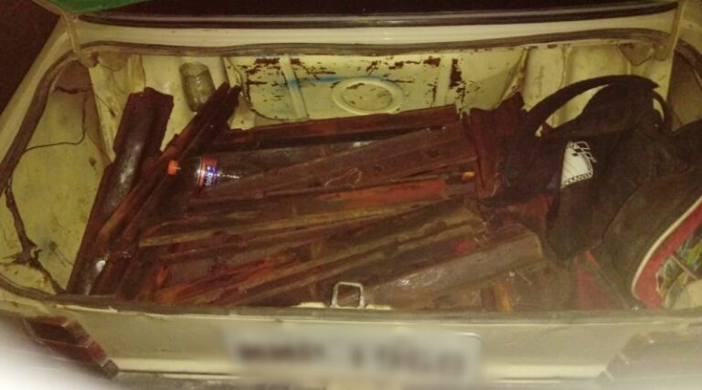 Polícia Militar detém suspeitos de praticar furto de trilhos da linha férrea em Assunção-PB