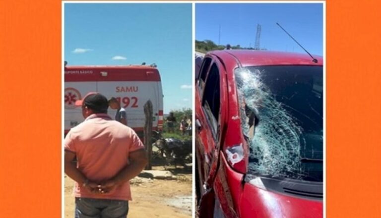 Colisão entre carro e moto deixa uma criança e duas pessoas feridas no Vale do Piancó