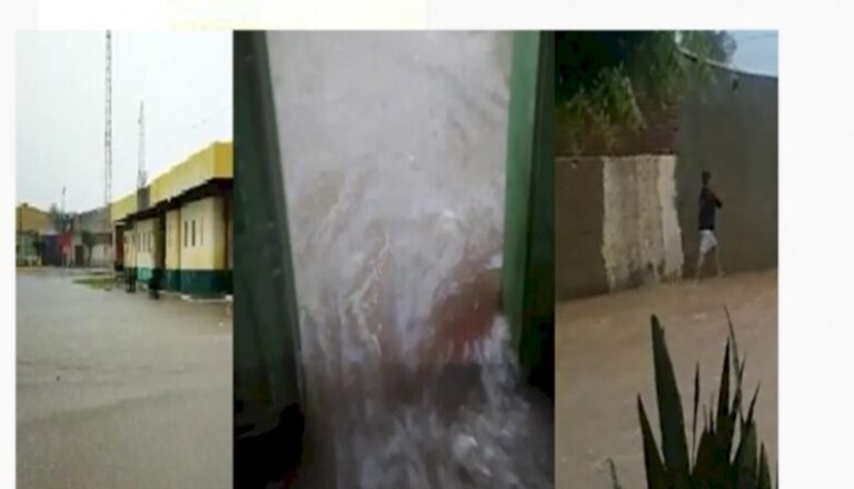 Chuva inunda ruas e causa estrago em várias casas na cidade de Conceição