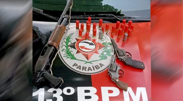 Polícia Militar apreende armas de fogo aves silvestres e prende duas pessoas no Vale do Piancó