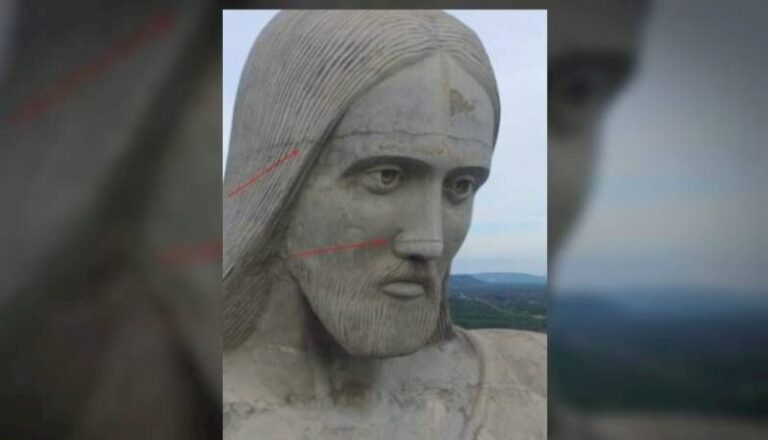 Rachaduras na estátua do Cristo Rei preocupa paróquia de Itaporanga