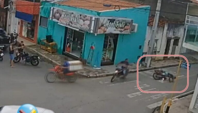 Câmera de segurança flagra acidentes quase que diários em cruzamento de ruas, em Conceição; vídeo