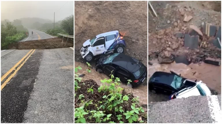 Vídeo! Sete pessoas ficam feridas após asfalto se romper entre Conceição e Mauriti-CE