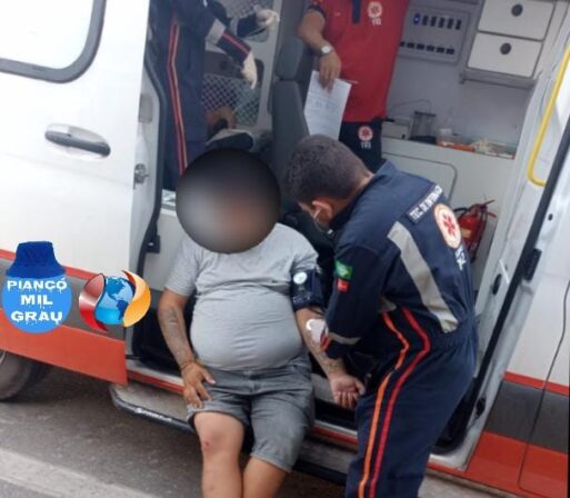 Vídeo! Acidente entre carro e moto deixa duas pessoas feridas no centro de Piancó