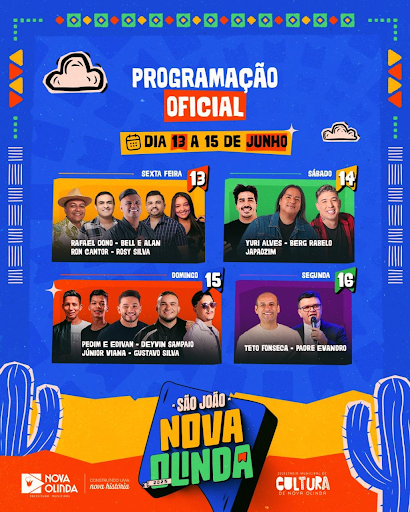 Prefeitura de Nova Olinda divulga atrações do São João