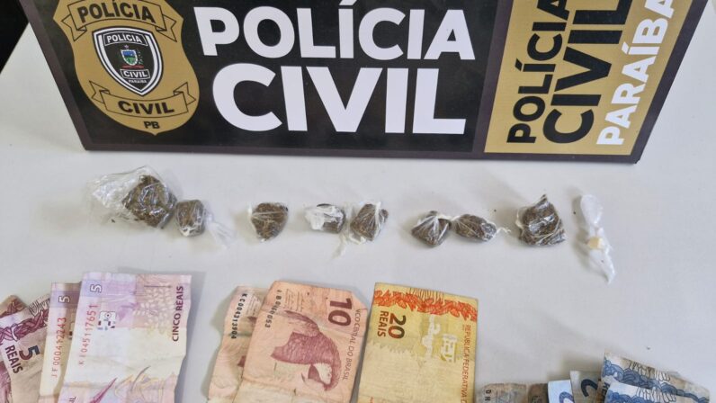 Em Piancó-PB, Polícia Civil prende suspeito e apreende drogas e dinheiro