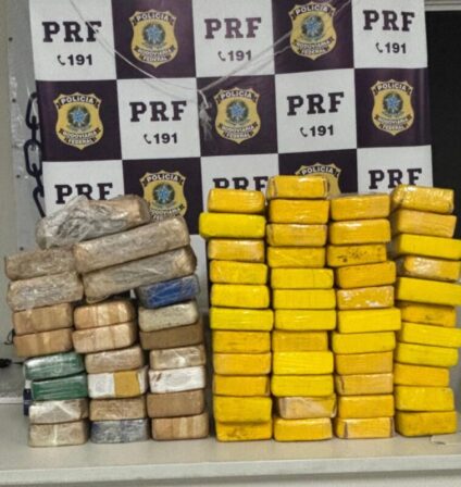 Homem é preso e 69 kg de drogas são apreendidas durante fiscalização da PRF na BR-230 em Patos