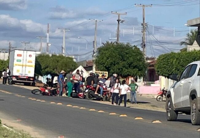 Batida entre motos é registrada na cidade de Conceição no Vale do Piancó