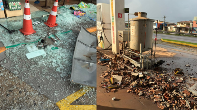 Criminosos explodem cofre de posto de combustíveis e causam prejuízo durante a madrugada