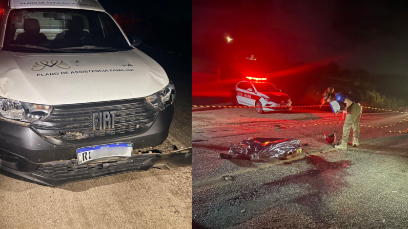 Homem morre em colisão com carro de funerária no Sertão da Paraíba