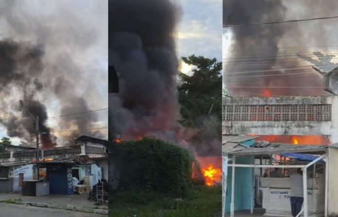 Incêndio atinge antigo mercado modelo no Varadouro