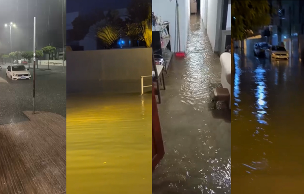 Chuva de 140 mm faz canal transbordar e alaga Fórum e Hospital Regional em Sousa