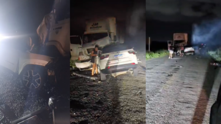 Empresário morre após carro colidir com moto e caminhão no Sertão da Paraíba
