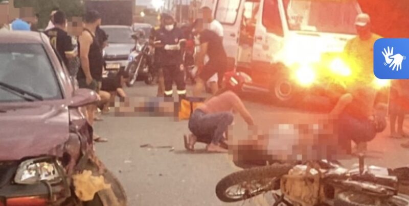 Mulheres ficam feridas após colisão entre carro e moto em Itaporanga
