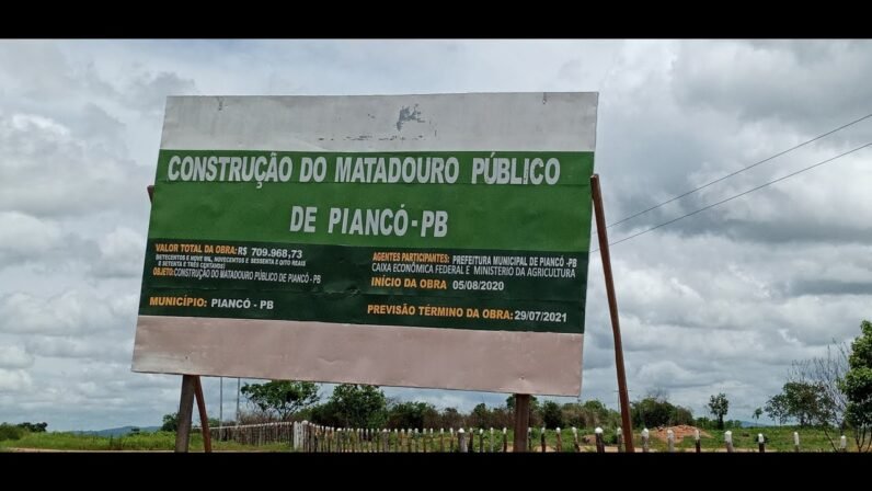 Prefeitura de Piancó altera regime de pagamento em obra de matadouro municipal