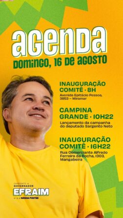 Agenda do candidato ao Governo da Paraíba, Efraim Filho