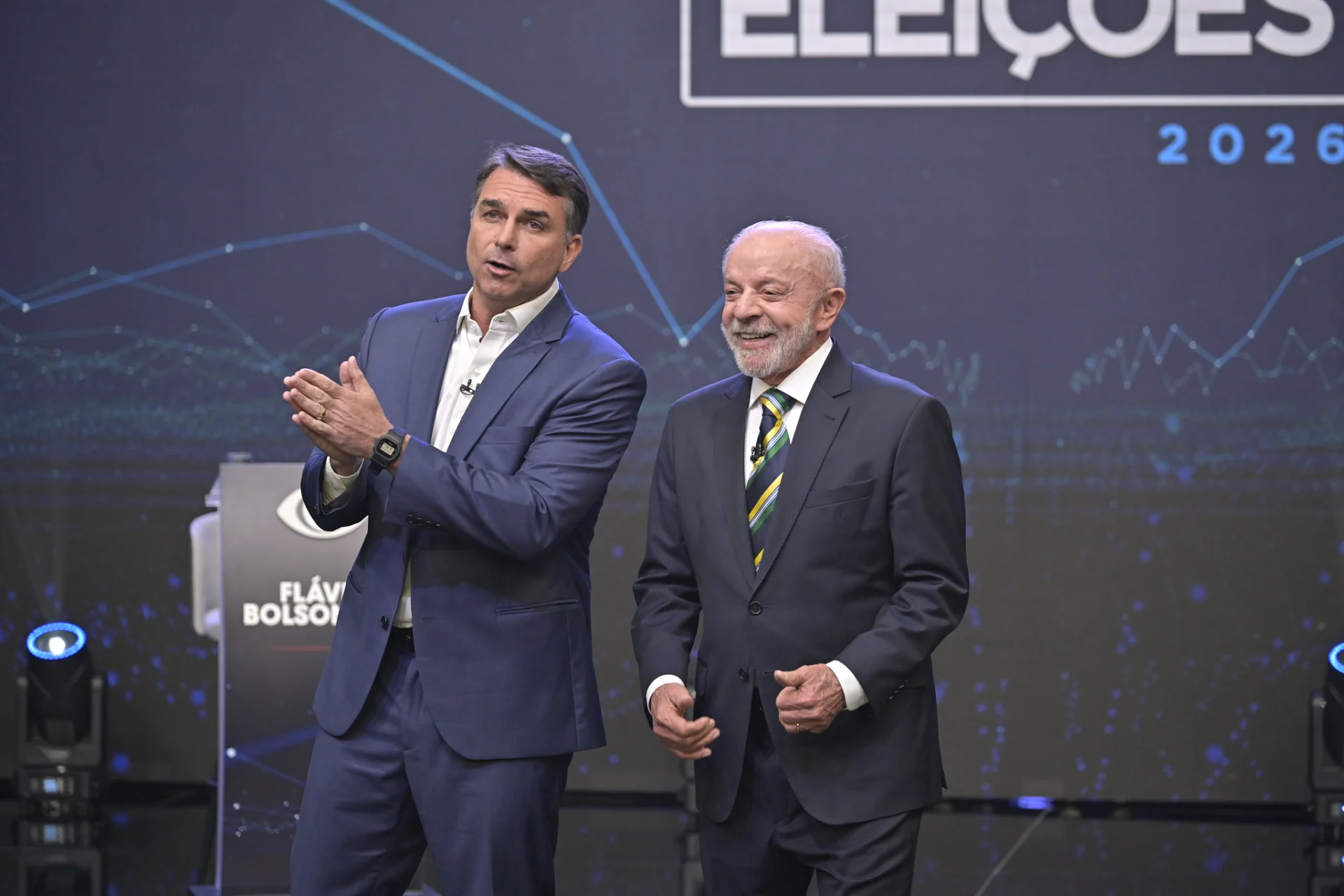 Linguagem corporal de Lula e Flávio no debate pode influenciar eleitor