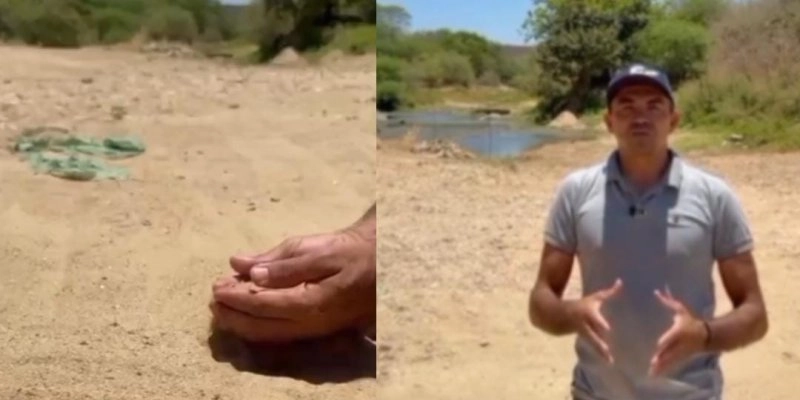 Com previsão de El Niño histórico, e seca apenas começando, rio Piancó está completamente seco em Diamante